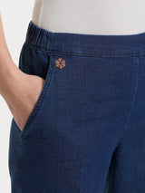 Jeans a gamba dritta con tasche in Super Light Denim Viola Donna - Ragno