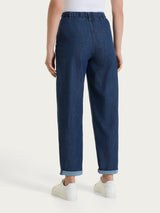 Jeans a carota con tasche in Light Denim Blu Donna - Ragno