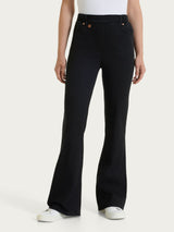 Jeans flare con tasche e vita piatta in Light Denim Neri Donna - Ragno