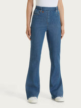 Jeans flare con tasche e vita piatta in Light Denim Blu Donna - Ragno