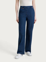 Jeans ampio con tasche in Light Denim Blu Donna - Ragno