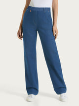 Jeans ampio con tasche in Light Denim Blu Donna - Ragno