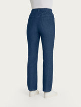 Jeans a gamba dritta con tasche e vita piatta in Light Denim Blu Donna - Ragno