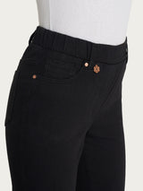Jeans a gamba dritta con tasche e vita piatta in Light Denim Neri Donna - Ragno