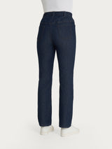 Jeans a gamba dritta con tasche e vita piatta in Light Denim Viola Donna - Ragno