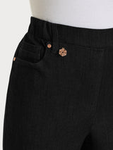 Jeans a 5 tasche con vita piatta in Light Denim Neri Donna - Ragno