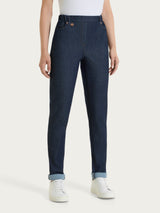 Jeans a 5 tasche con vita piatta in Light Denim Viola Donna - Ragno