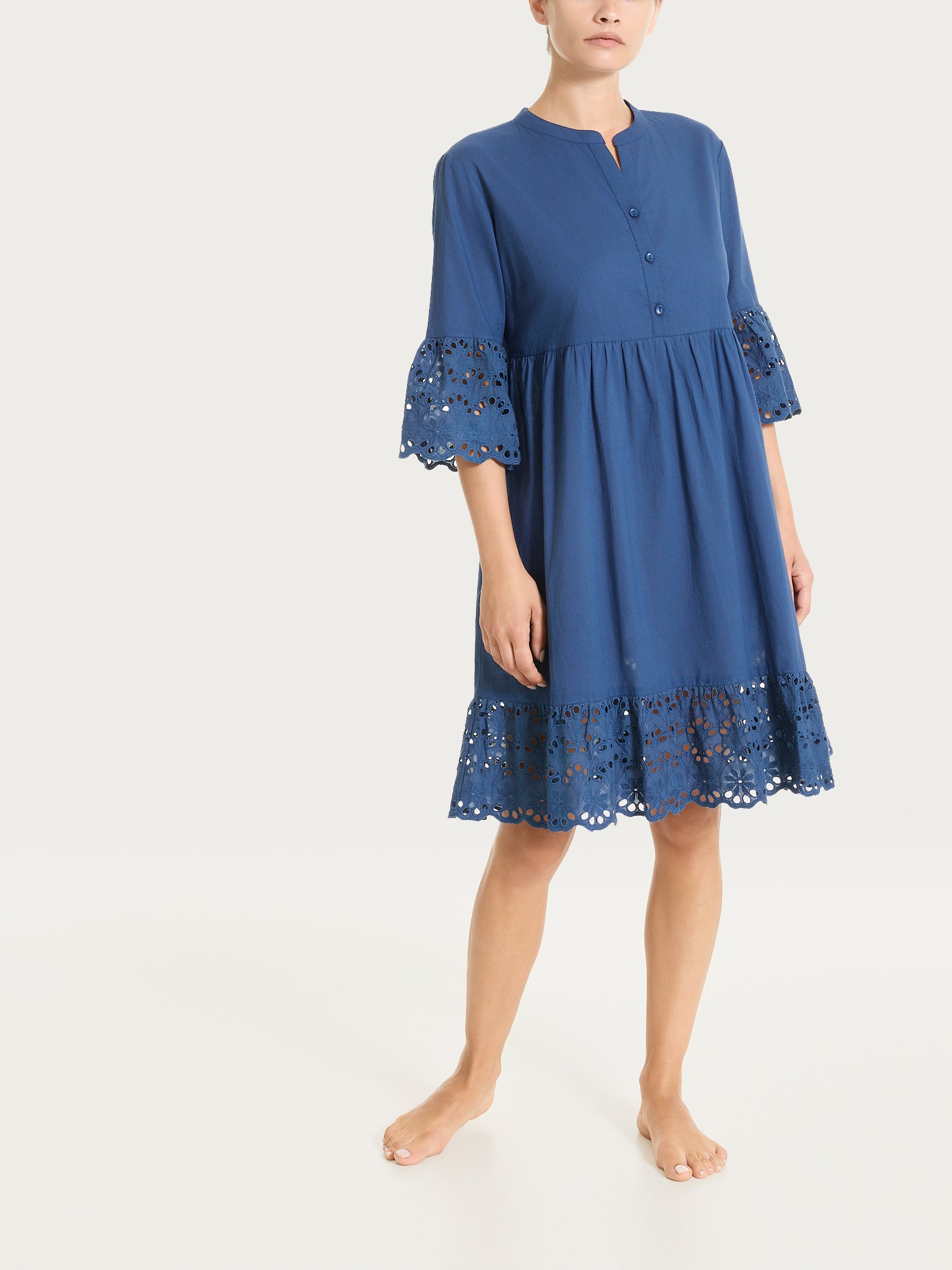 muslin cotton dress Sangallo and Detail mock-bridal Women's Dress Shoes | Paint Color:Storm