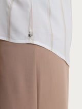 Blusa a righe spaziate e manica corta in EcoSeta Bianchi Donna - Ragno