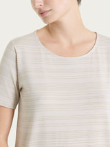 Maglietta con righe orizzontali alternate in Viscosa Summer e Lurex Bianchi Donna - Ragno