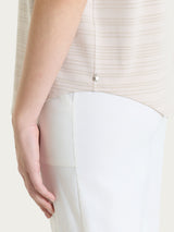 Maglietta con righe orizzontali alternate in Viscosa Summer e Lurex Bianchi Donna - Ragno