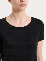 Maglietta con righe orizzontali alternate in Viscosa Summer e Lurex Neri Donna - Ragno