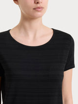 Maglietta con righe orizzontali alternate in Viscosa Summer e Lurex Neri Donna - Ragno
