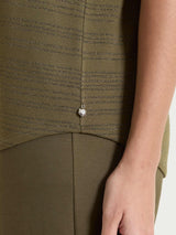 Maglietta con righe orizzontali alternate in Viscosa Summer e Lurex Verdi Donna - Ragno