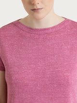 Maglietta girocollo con stampa in jersey di viscosa crêpe Rosa Donna - Ragno