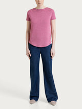 Maglietta girocollo con stampa in jersey di viscosa crêpe Rosa Donna - Ragno