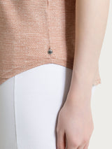 Maglietta con stampa e collo a serafino in jersey di viscosa crêpe Rosa Donna - Ragno