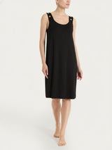 Abito Smanicato con occhielli in Viscosa Summer Neri Donna - Ragno