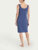 Abito Smanicato con occhielli in Viscosa Summer Blu Donna - Ragno