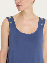 Abito Smanicato con occhielli in Viscosa Summer Blu Donna - Ragno