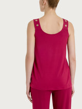 Top a spalla larga con occhielli in Viscosa Summer Rossi Donna - Ragno