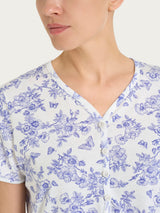 Camicia da notte con collo a serafino in Jersey di cotone 52-56 Bianchi Donna - Ragno