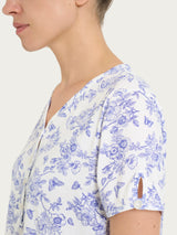 Camicia da notte con collo a serafino in Jersey di cotone 40-50 Bianchi Donna - Ragno