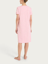 Camicia da notte con collo a serafino in Jersey di cotone 40-50 Rosa Donna - Ragno