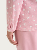 Pigiama in fantasia con collo a serafino in Jersey di cotone 40-50 Rosa Donna - Ragno