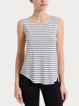 Top a righe con spalla larga in Summer Light Piquet Bianchi Donna - Ragno