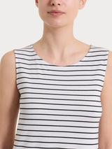 Top a righe con spalla larga in Summer Light Piquet Bianchi Donna - Ragno