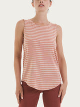 Top a righe con spalla larga in Summer Light Piquet Arancioni Donna - Ragno