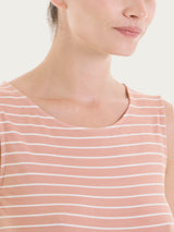 Top a righe con spalla larga in Summer Light Piquet Arancioni Donna - Ragno