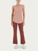 Top a righe con spalla larga in Summer Light Piquet Arancioni Donna - Ragno