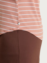 Top a righe con spalla larga in Summer Light Piquet Arancioni Donna - Ragno