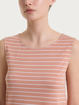 Top a righe con spalla larga in Summer Light Piquet Arancioni Donna - Ragno