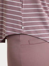 Top a righe con spalla larga in Summer Light Piquet Viola Donna - Ragno