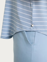 Top a righe con spalla larga in Summer Light Piquet Azzurri Donna - Ragno