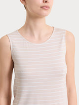 Top a righe con spalla larga in Summer Light Piquet Rosa Donna - Ragno