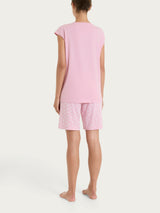Pigiama corto con stampe in Jersey di Cotone Rosa Donna - Ragno