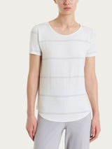 Maglietta a righe in Viscosa Summer e Lurex Bianchi Donna - Ragno