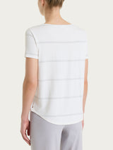 Maglietta a righe in Viscosa Summer e Lurex Bianchi Donna - Ragno