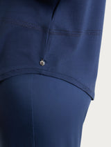 Maglietta a righe con collo a serafino in Viscosa Summer e Lurex Blu Donna - Ragno