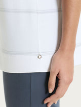 Maglietta a righe con manica 3/4 in Viscosa Summer e Lurex Bianchi Donna - Ragno