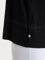 Maglietta a righe con manica 3/4 in Viscosa Summer e Lurex Neri Donna - Ragno