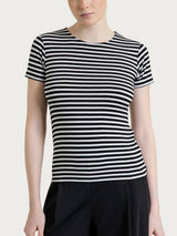 Maglietta skinny a righe in Viscosa Summer Neri Donna - Ragno