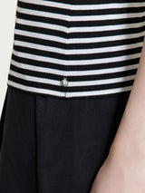 Maglietta skinny a righe in Viscosa Summer Neri Donna - Ragno