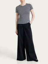 Maglietta skinny a righe in Viscosa Summer Neri Donna - Ragno