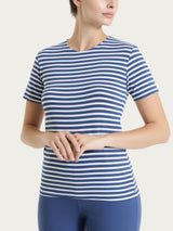 Maglietta skinny a righe in Viscosa Summer Blu Donna - Ragno