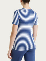 Maglietta skinny a righe in Viscosa Summer Blu Donna - Ragno